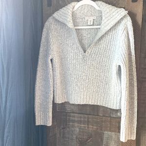 Zip front collared sweater